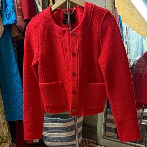 J. Crew Vibrant Red 100% Wool Women's Blazer size 4